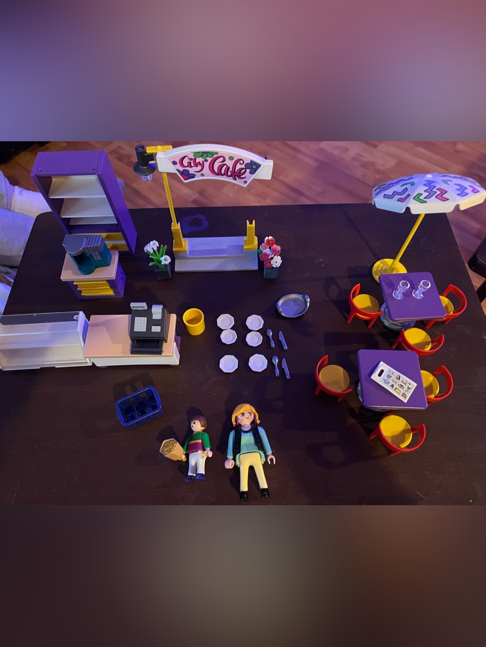 Playmobil City Cafe Playset Accessories with Two Figures not complete